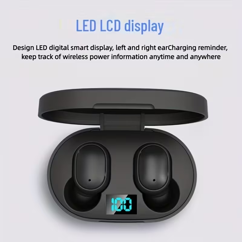 E6S Wireless Earbuds with Digital Battery Display