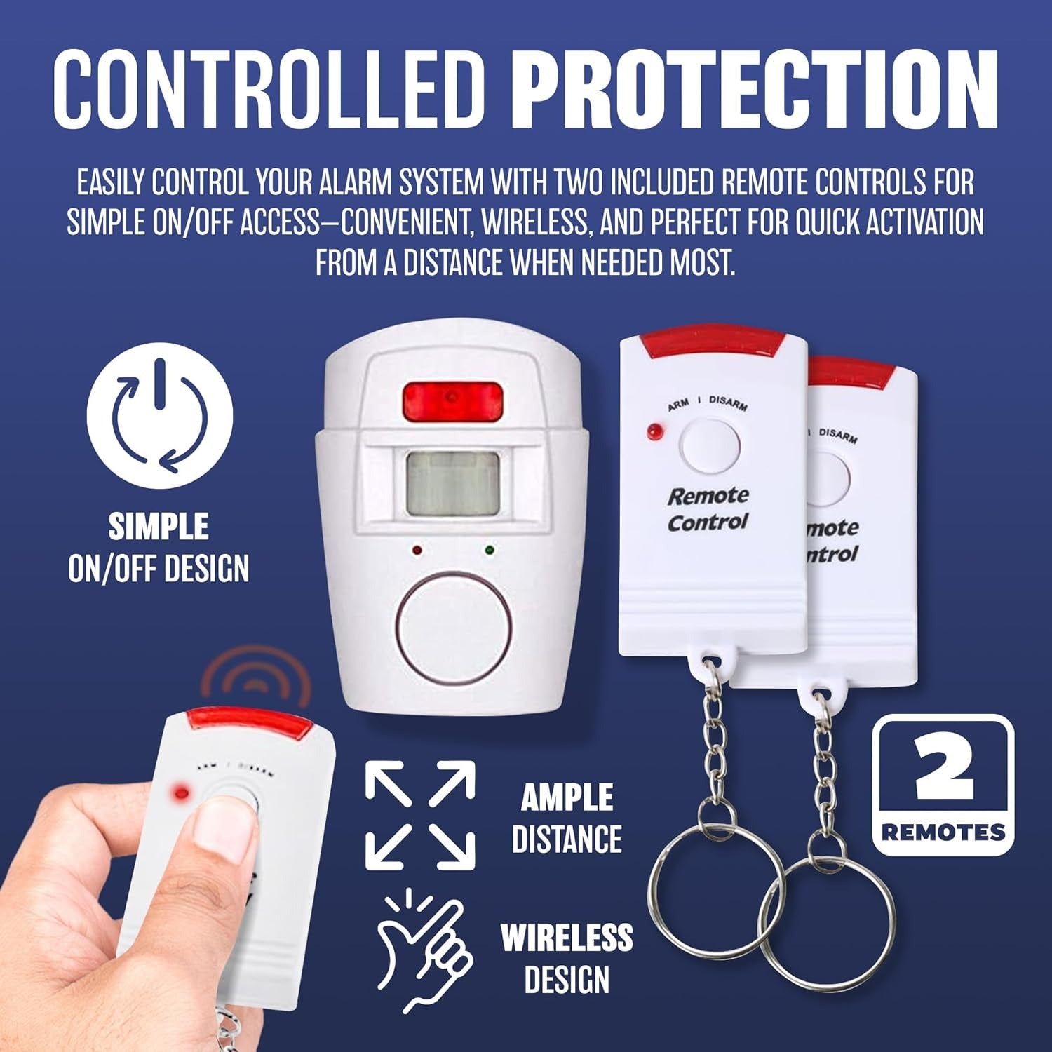 Motion Sensor Alarm with 2 Remote Controls image 4