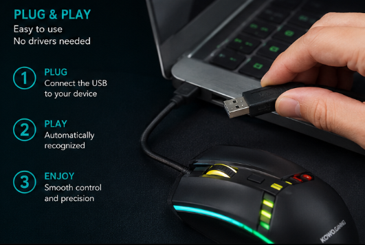 USB Illuminated Wired Mouse with RGB Lighting image 3