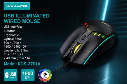 USB Illuminated Wired Mouse with RGB Lighting image 4