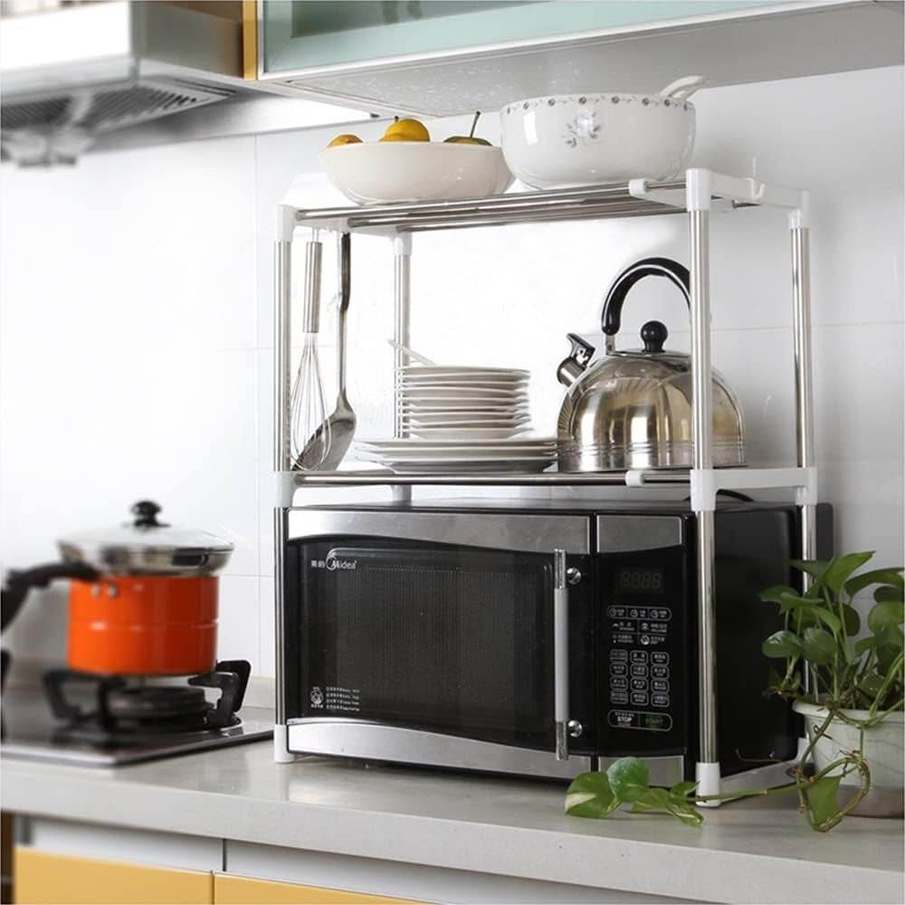 Expandable Microwave Oven Organiser Shelves (2 Tier) image 3