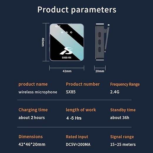 SX85 Wireless Microphone (iPhone/Type C/Camera/PC) image 2