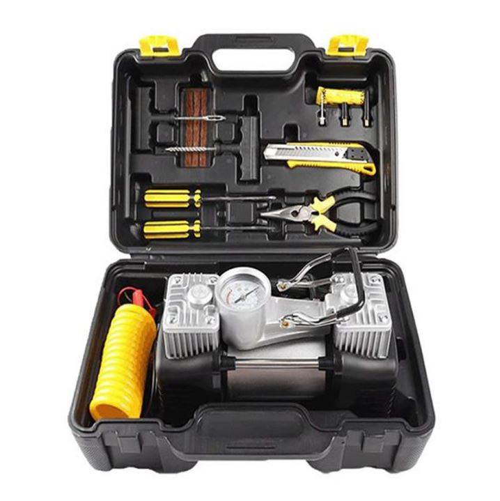 Double Cylinder Air Compressor With Tyre Repair Tools image 3