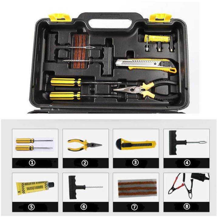 Double Cylinder Air Compressor With Tyre Repair Tools image 4