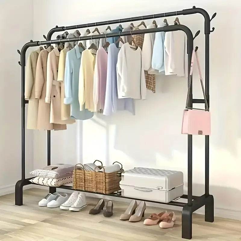 Double Rail Clothes Storage Rack (Without Wheels) image 4