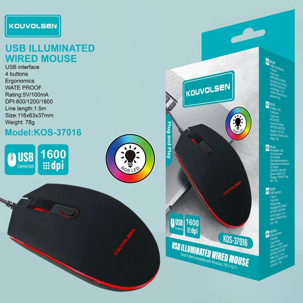 USB Illuminated Wired Mouse image 7