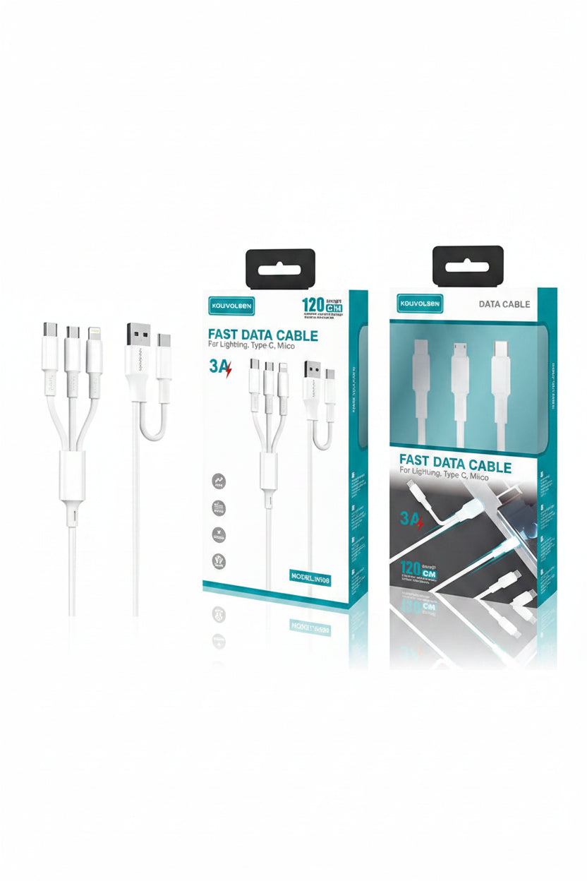 Fast Data Cable 3A Multi-Connector Set (Lightning/Type-C/Micro) image 2