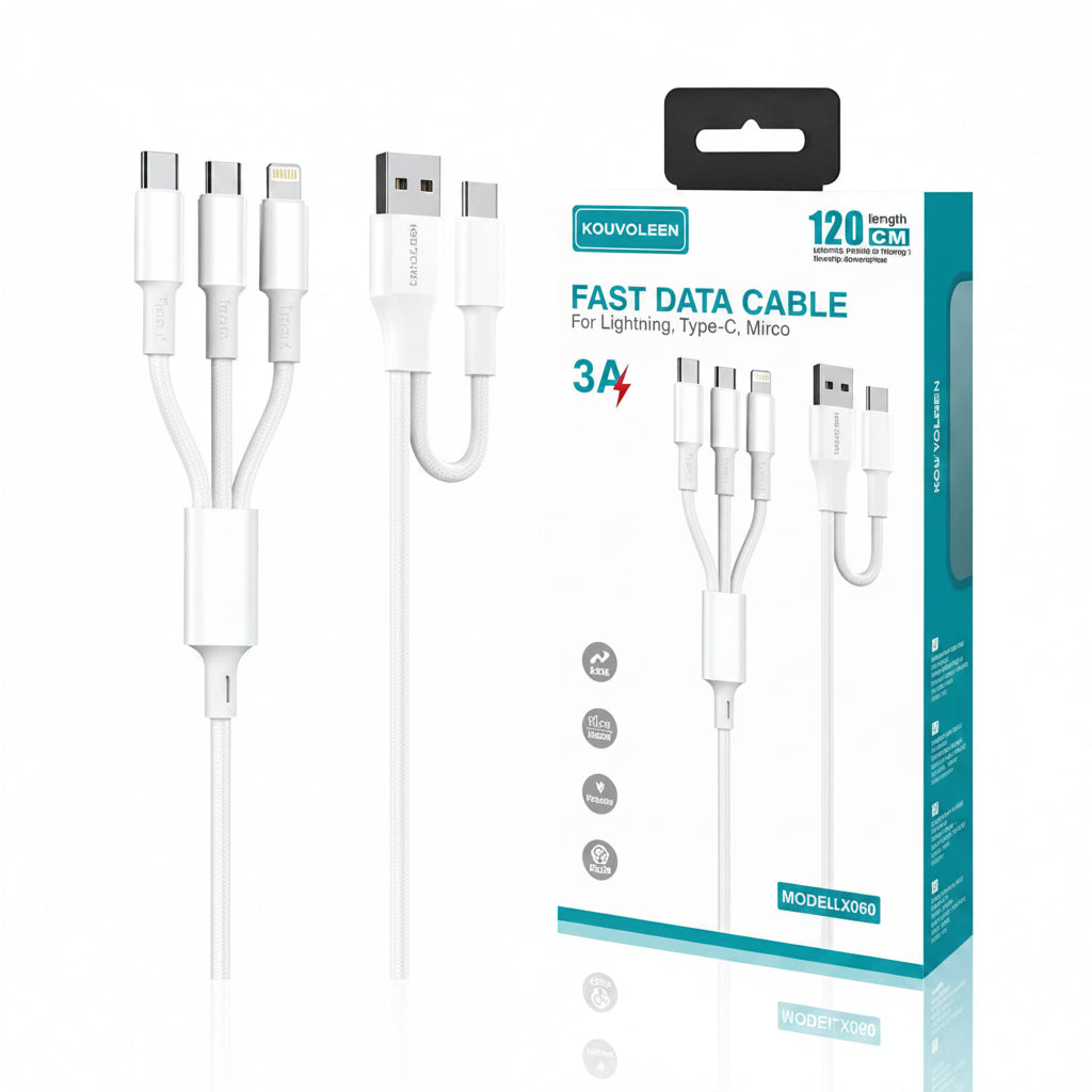 Fast Data Cable 3A Multi-Connector Set (Lightning/Type-C/Micro) image 3