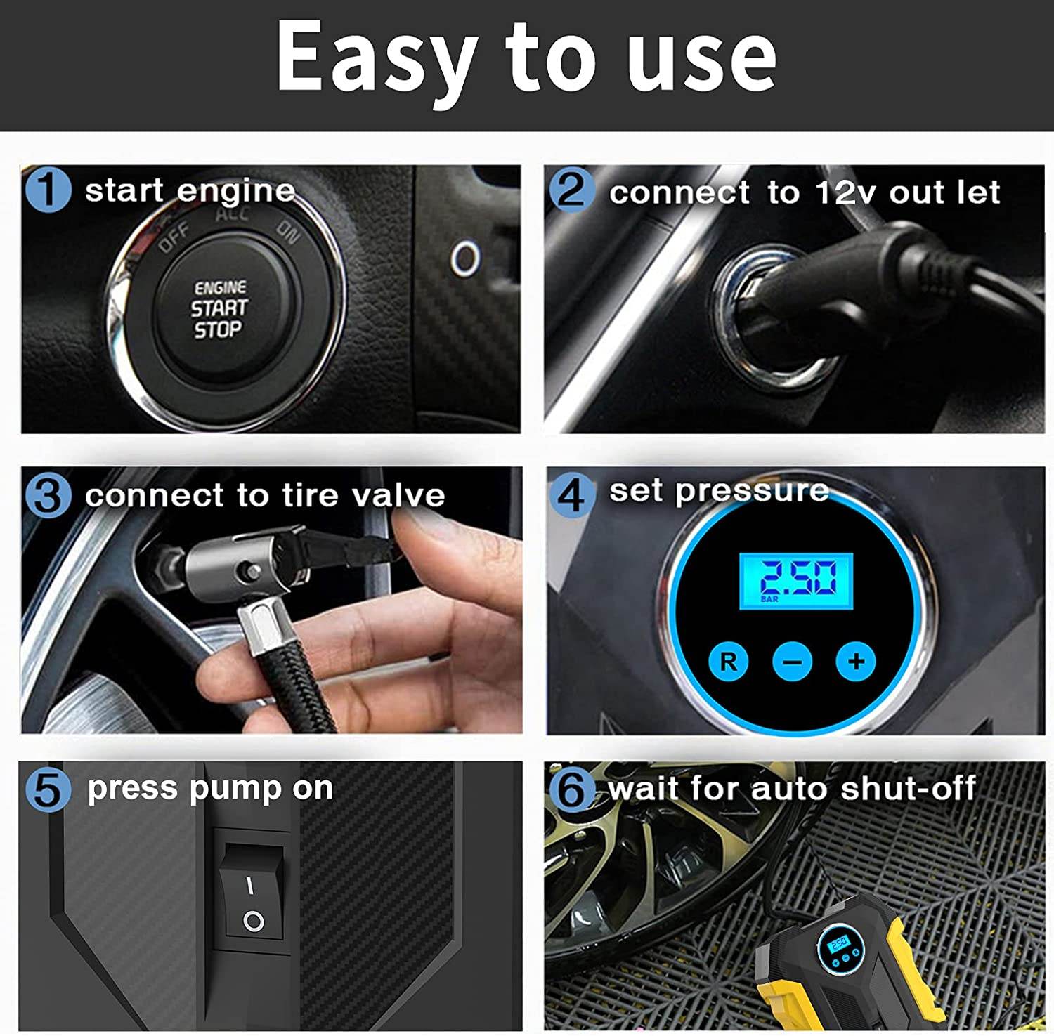 Digital Air Compressor (DC 12V) image 5